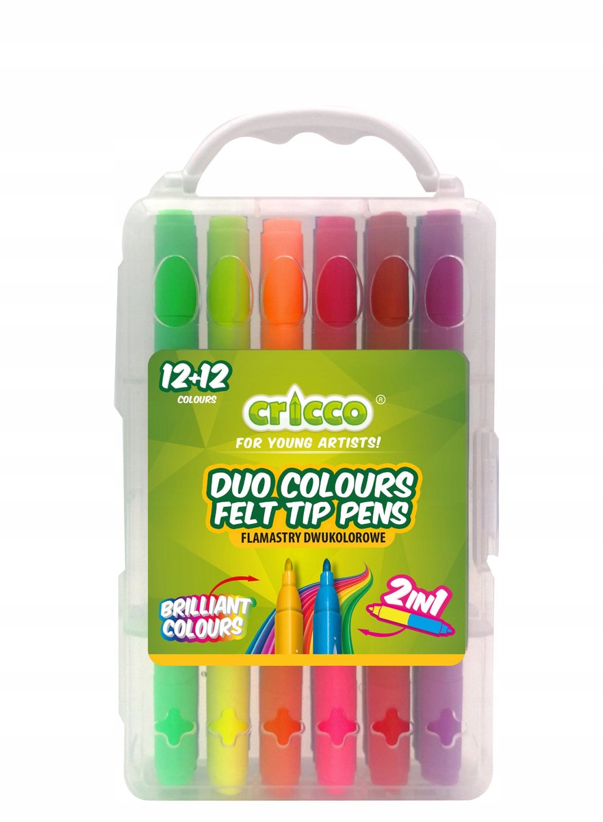 Cricco dubbelzijdige markeringen - 24 levendige kleuren