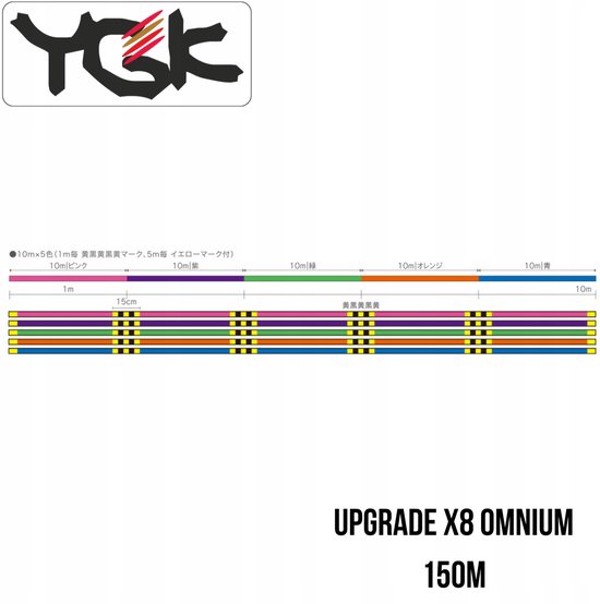 YGK X-BRAID UPGRADE X8 OMNIUM #0.8 Vislijn 150m — afbeelding 3