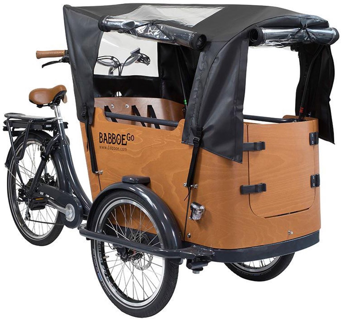 Babboe Go regentent - regenhuif - PVC Zwart - Set (stokken + huif)