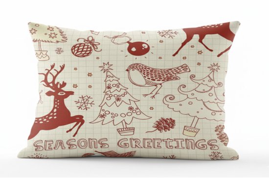 Velvet Kussenhoes - 30x50 cm - Kerst season greetings - Sierkussenhoes