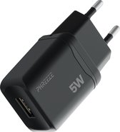 Phreeze - usb adapter - 5w oplader - 5v/1a stekker - oplaadblokje - telefoon oplader - zwart