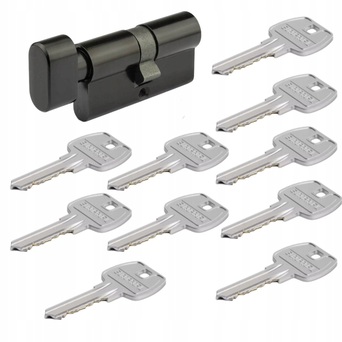 Steier Cilinderslot Zwart Mat 30/G40 met 10 Sleutels