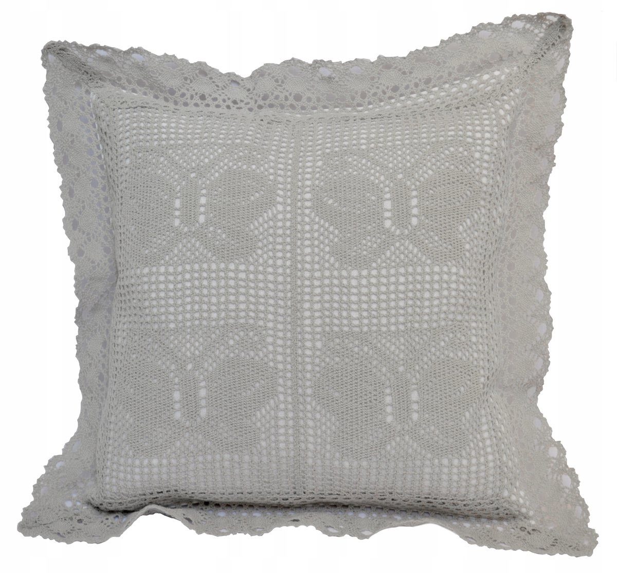 Boho Hygge Sierkussenhoes Haakwerk Grijs 40x40 cm