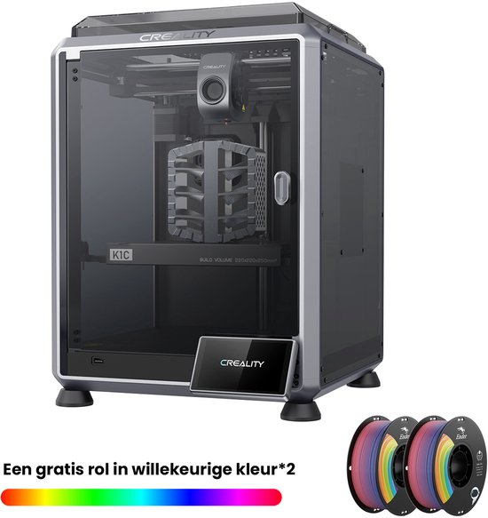 Creality 3D-Drucker K1C 3D-printer Geïntegreerde camera + Met twee willekeurige kleuren filament in de set