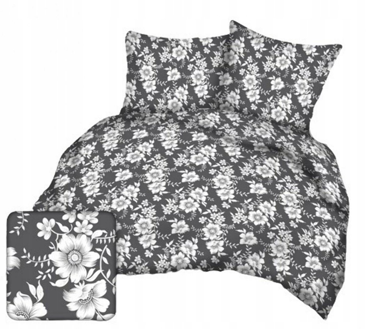 Kora Beddengoed 200x220 Grijs Bloemen 100% Katoen