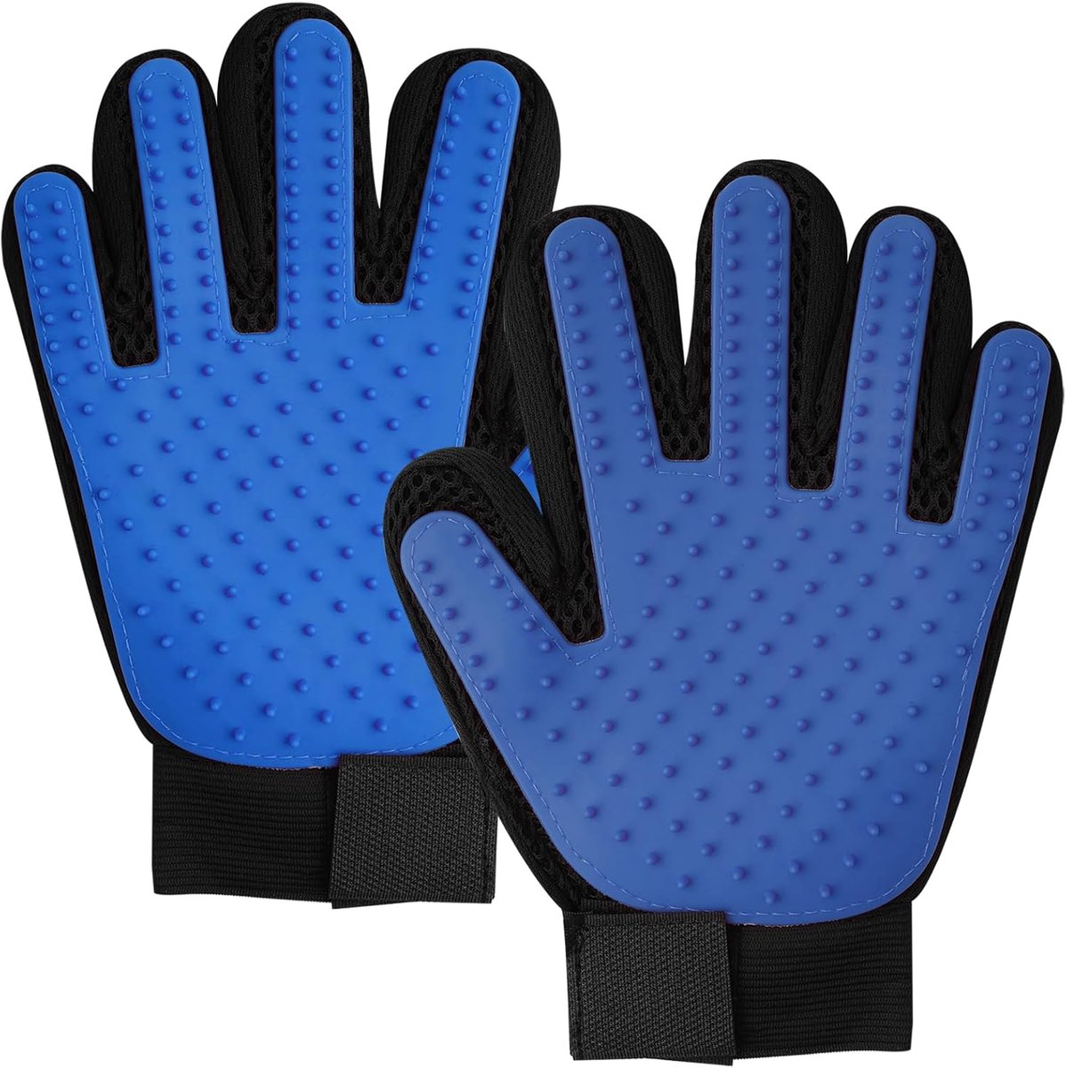 Verzorgingshandschoen voor huisdieren- handschoen voor huisdieren- massagetool met verbeterde vijf vingers - Verzorgingsset voor huisdieren voor ontharing - Blauw