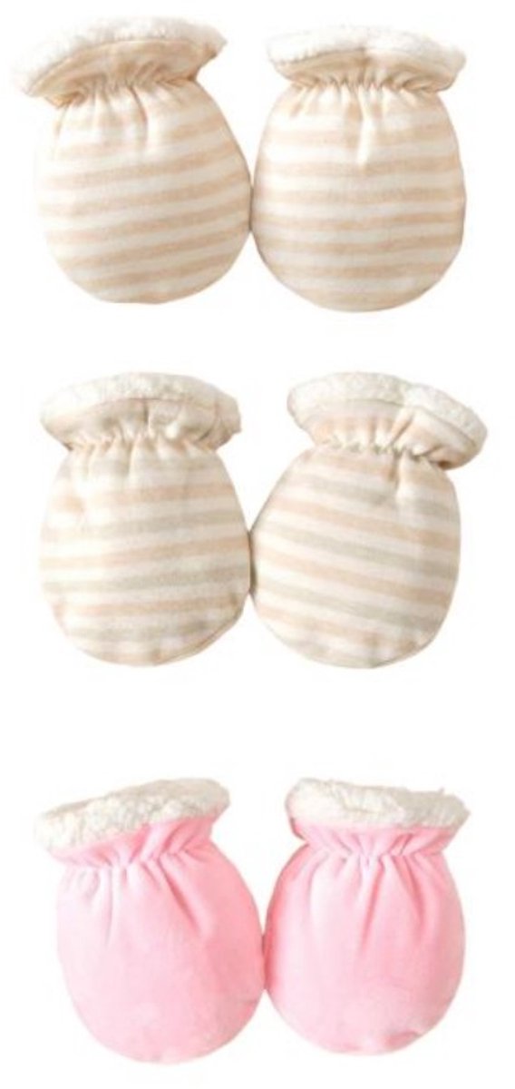 Baby warme handschoenen - 3 paar - M - Lengte 13 cm, breedte 8 cm - Geschikt voor kinderen van 6 maanden tot 2 jaar - Winter warme baby gezichtskrab handschoenen - Kauwbaar - Anti-eet handschoenen - Wanten - Warme handschoenen