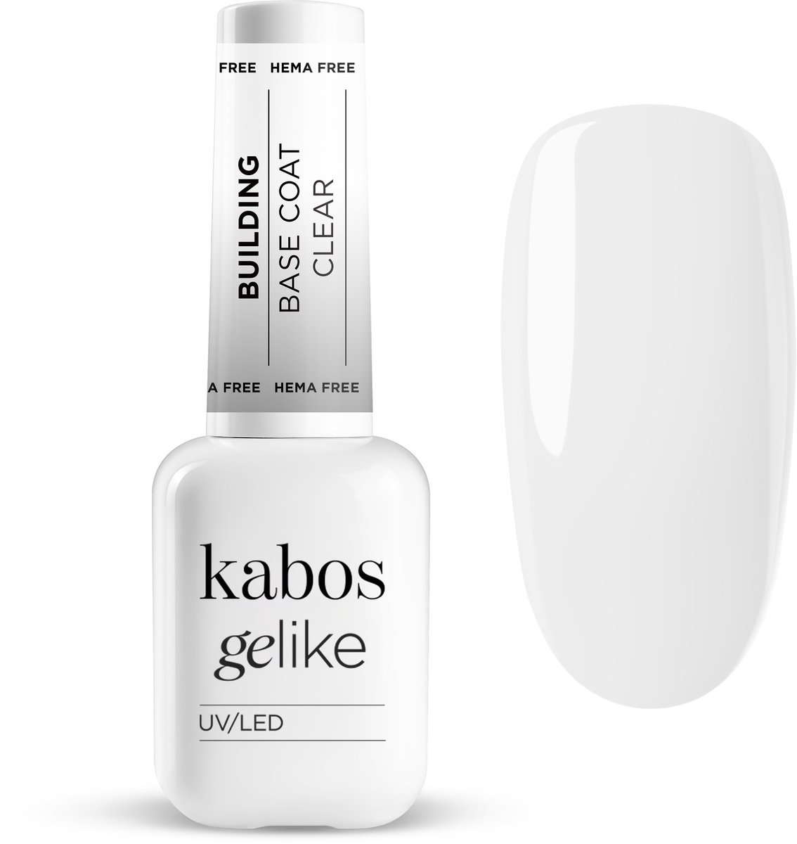 Kabos Kleurrijke basis voor opbouw Gelike Building Base Coat Clear / Helder 10ml