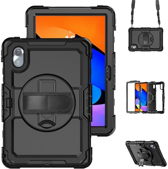 Étui de protection pour tablette Lenovo Idea Tab 11 - Étui Heavy Duty avec bandoulière - Zwart