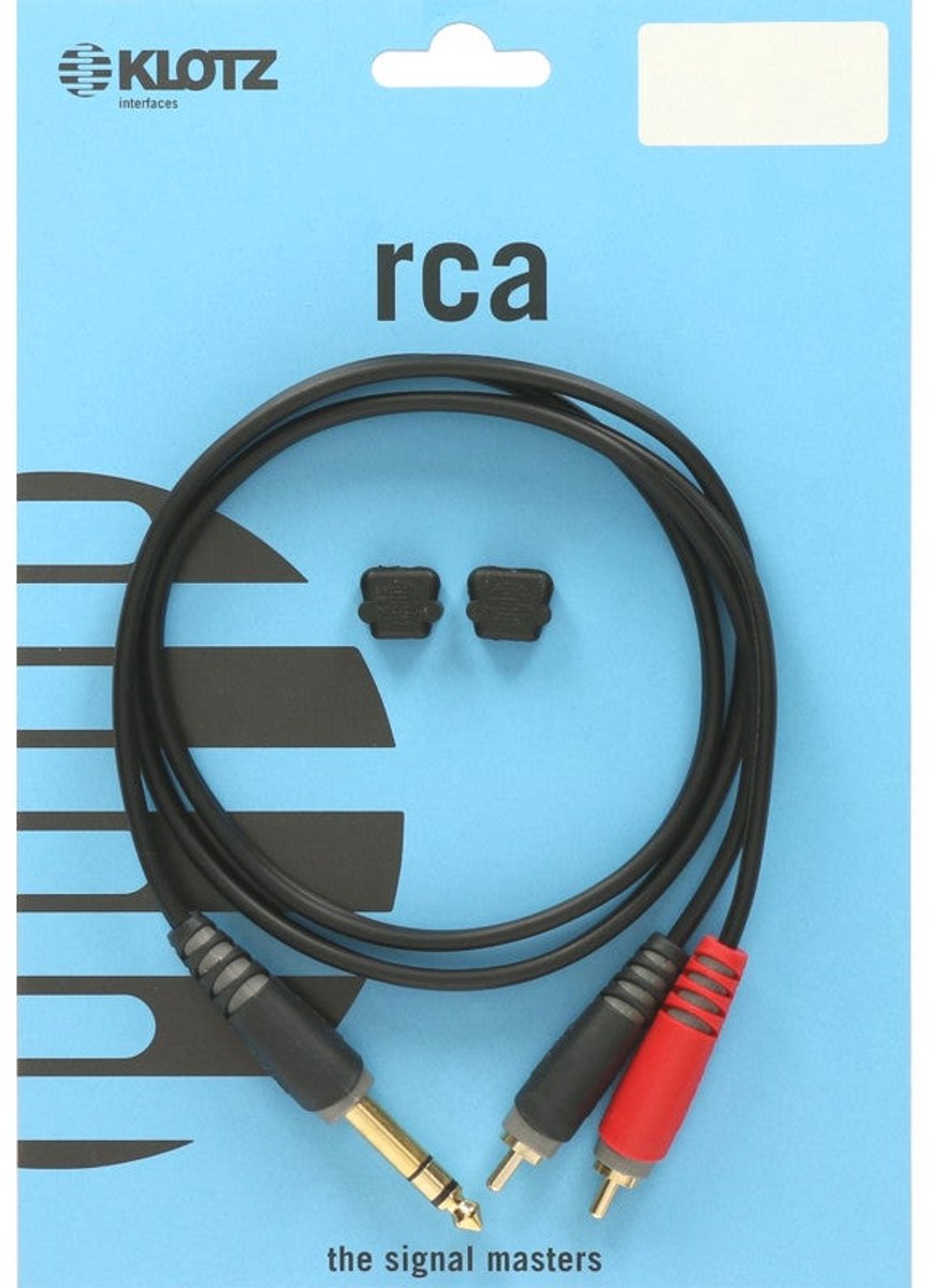 Klotz AY3-0200 Y-kabel 6.3mm stereo jack - 2x RCA 2 meter