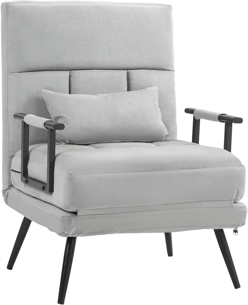 HOMCOM-Stoelbed-Polyester-71x71x97cm-Grijs