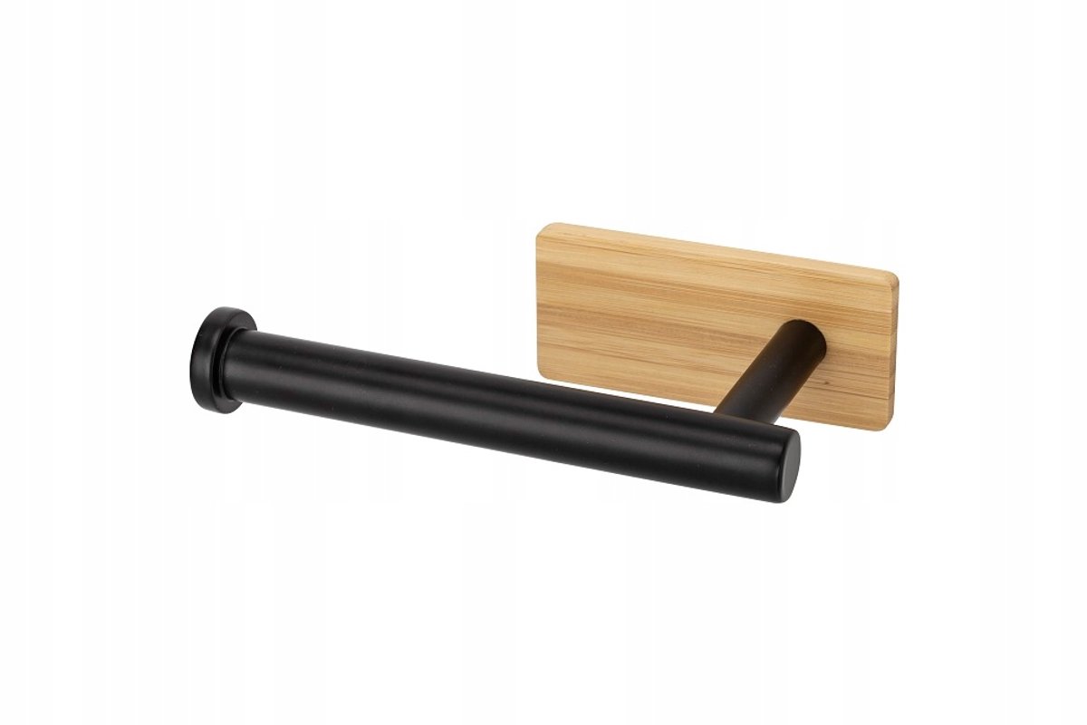 Faro Wood Toiletrolhouder - Zelfklevend, Bamboe & Staal