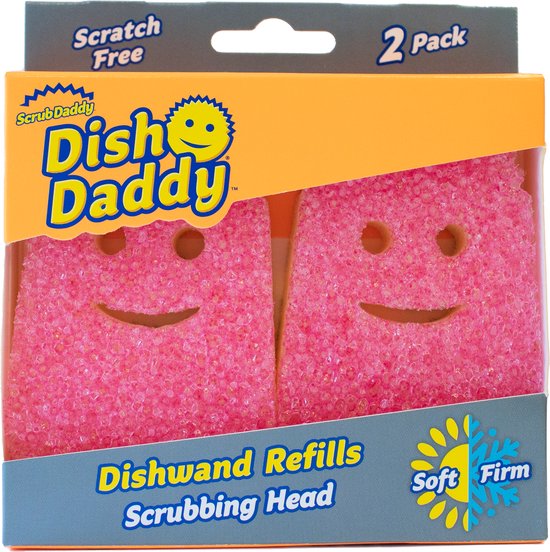Scrub Daddy Dish Daddy Brosse à Vaisselle Recharge – Rose – 2 pièces