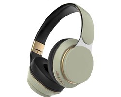 Bluetooth over-ear hoofdtelefoon, draadloze opvouwbare stereohoofdtelefoon, draadloze geluidsisolerende hoofdtelefoon met ingebouwde microfoon, on-ear hoofdtelefoon geschikt voor mobiele telefoons/tablets/computers, groen.