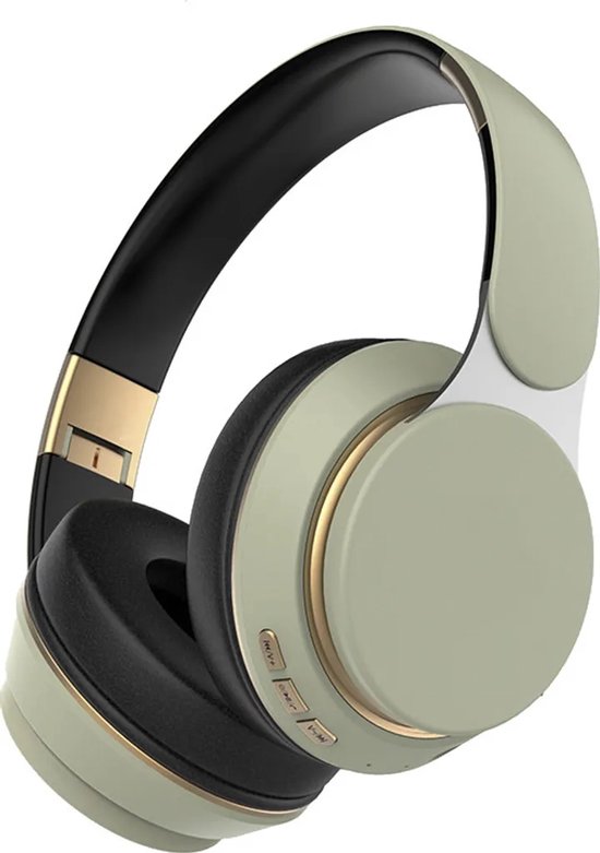 Bluetooth over-ear hoofdtelefoon, draadloze opvouwbare stereohoofdtelefoon, draadloze geluidsisolerende hoofdtelefoon met ingebouwde microfoon, on-ear hoofdtelefoon geschikt voor mobiele telefoons/tablets/computers, groen.
