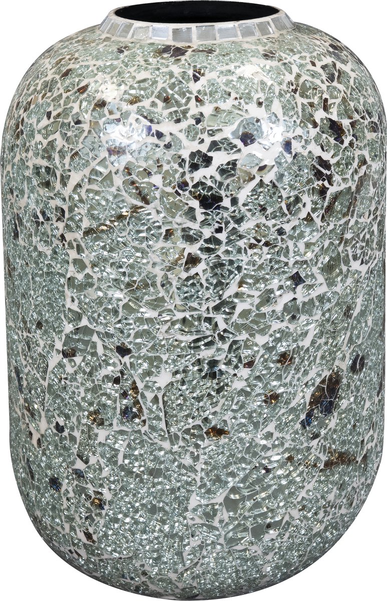 Ter Steege Vaas-Vaas voor Bloemen Metaal-Mozaïek Steentjes Multicolour D 26 cm H 24 cm