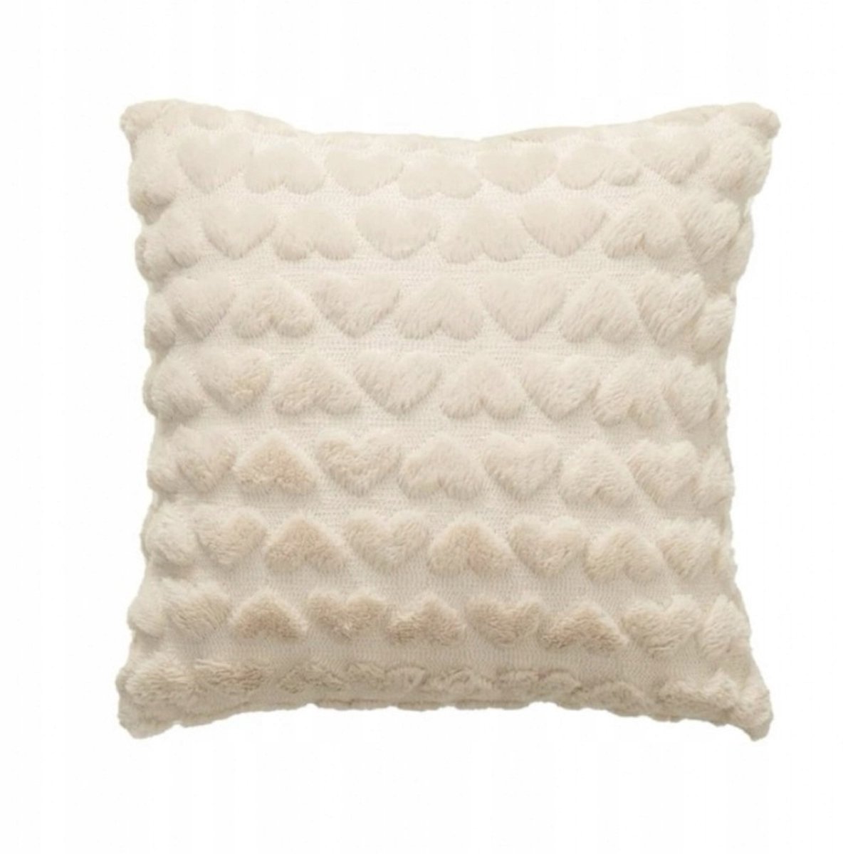 Decoratieve Kussenhoes 45x45cm Zacht Hartjes Beige POD149