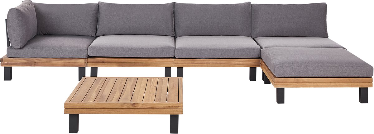 FRAZZANO - Loungeset - Grijs - Acaciahout