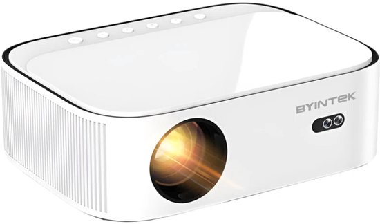 Byintek - K45 - Beamer - Projector Beamer - Mini Meamer - 4k - Full HD 1080P - 1920x1080dpi - Automatische focus - met WiFi - 950ANSI Lumens - Wit