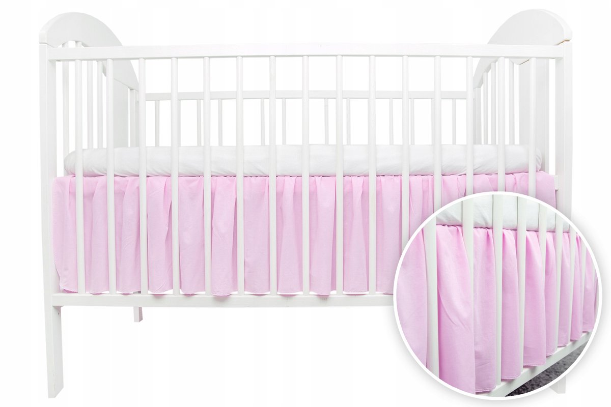 Ankras Vachtrokrokant voor Ledikant 120x60cm - Licht Roze