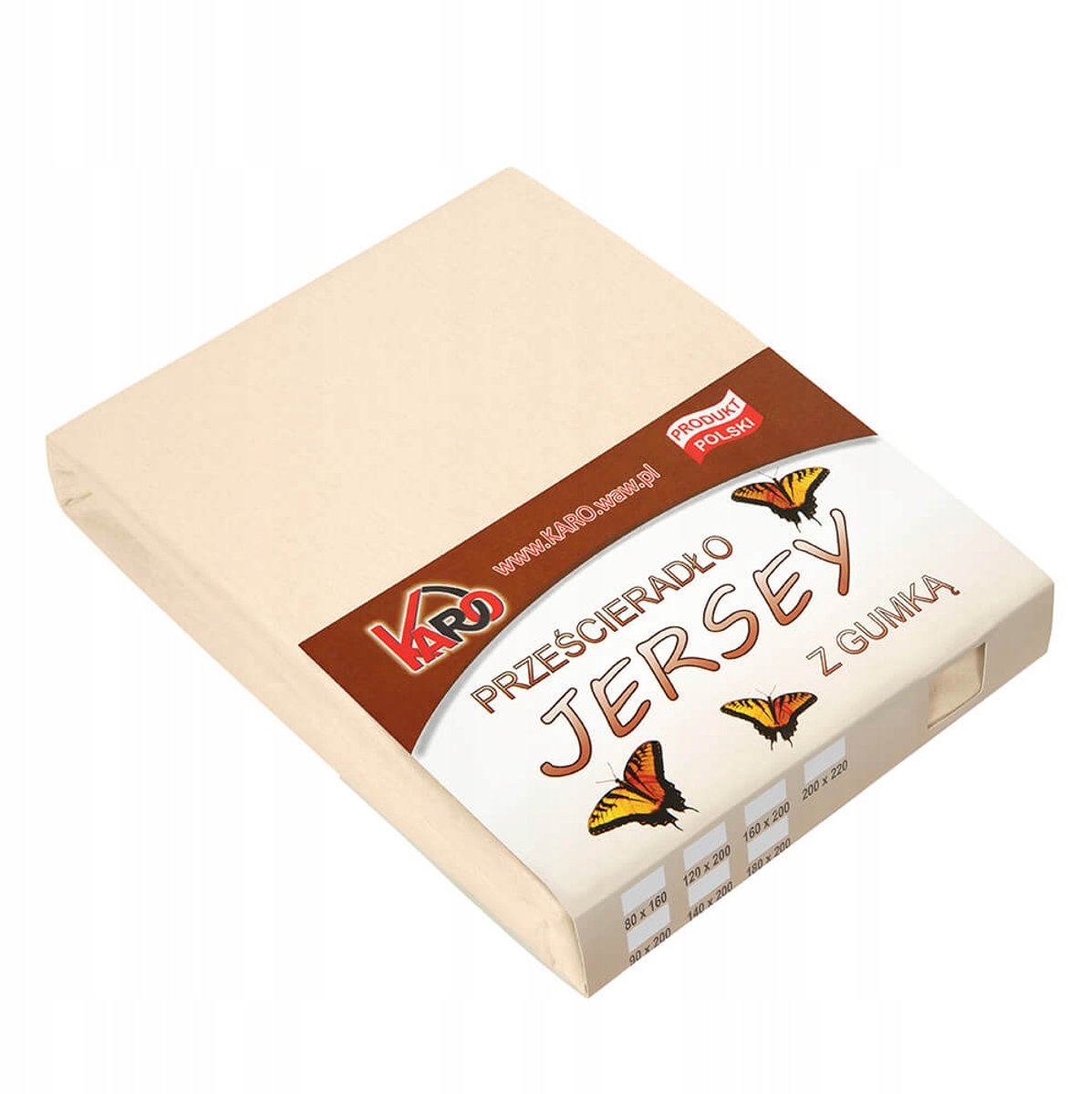Jersey hoeslaken met elastiek 160x200 cm - Beige
