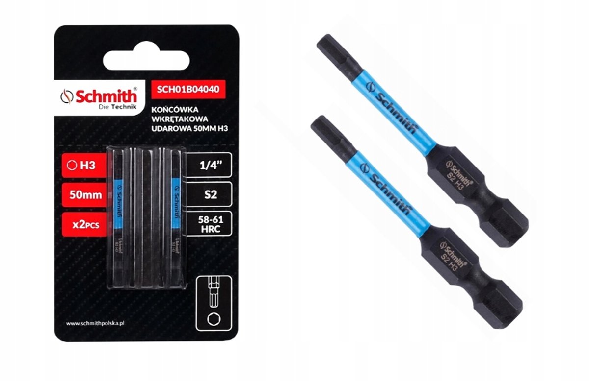 Schmith HEX H3 Schroefbit 50mm - 2 stuks