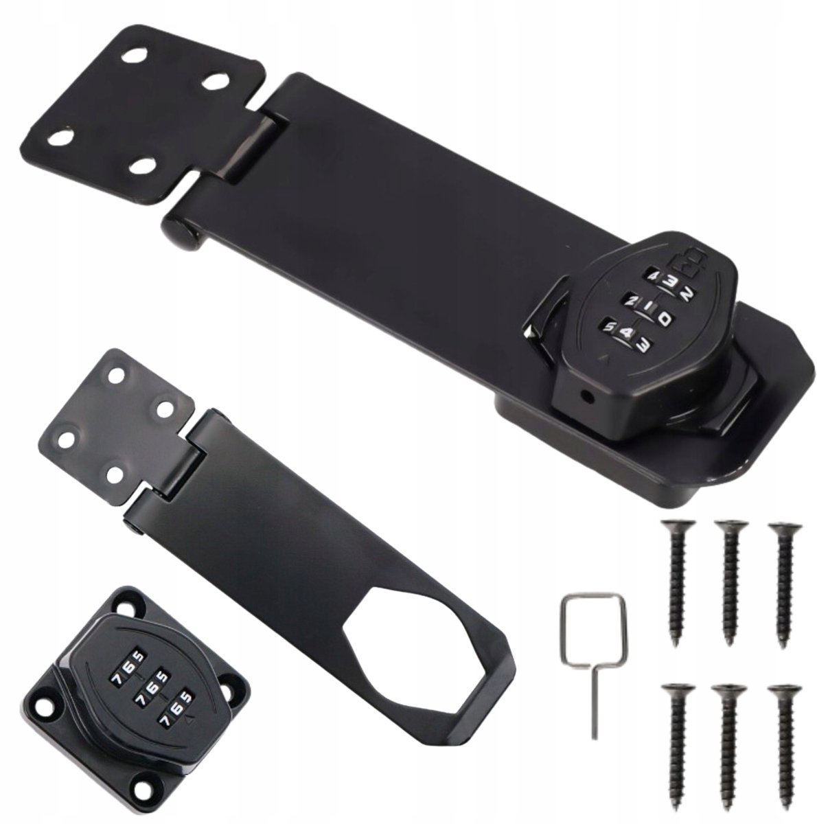 Metalen Deurslot met Code - Zwart - 120x41mm