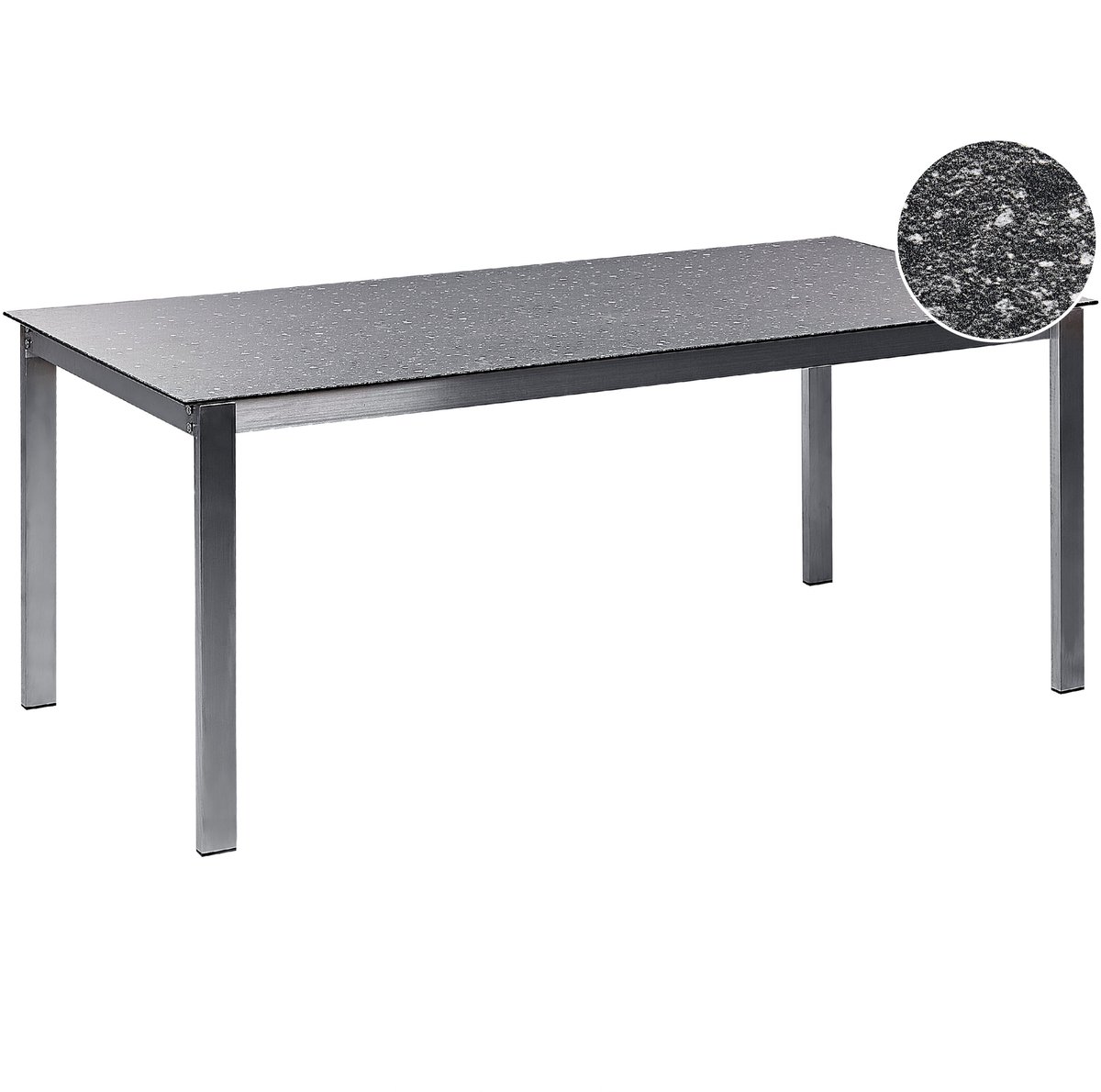 COSOLETO - Tuintafel - Zwart - Glas/RVS