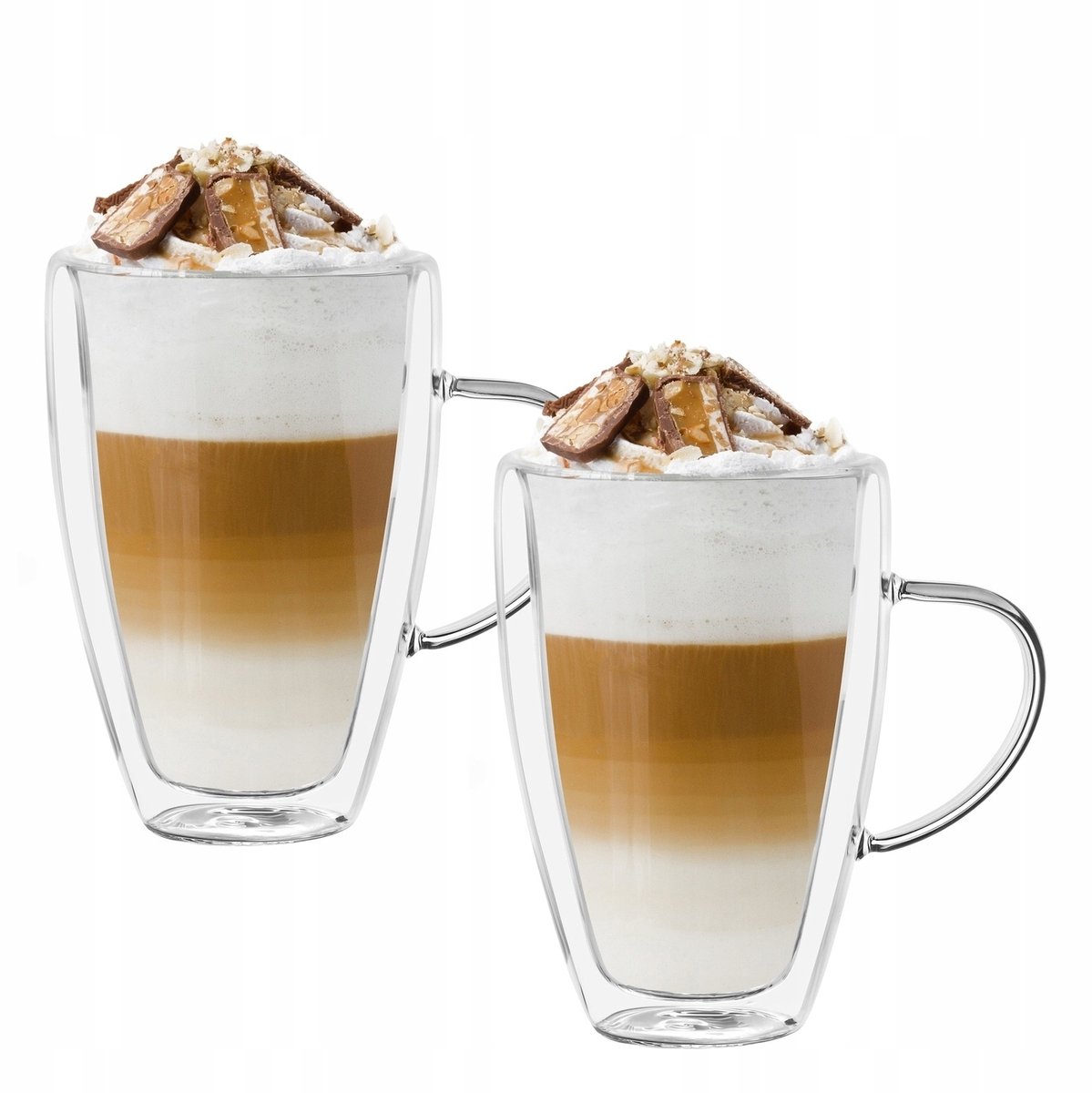 2 Thermische Latte Macchiato Glazen met Oor - 280ml