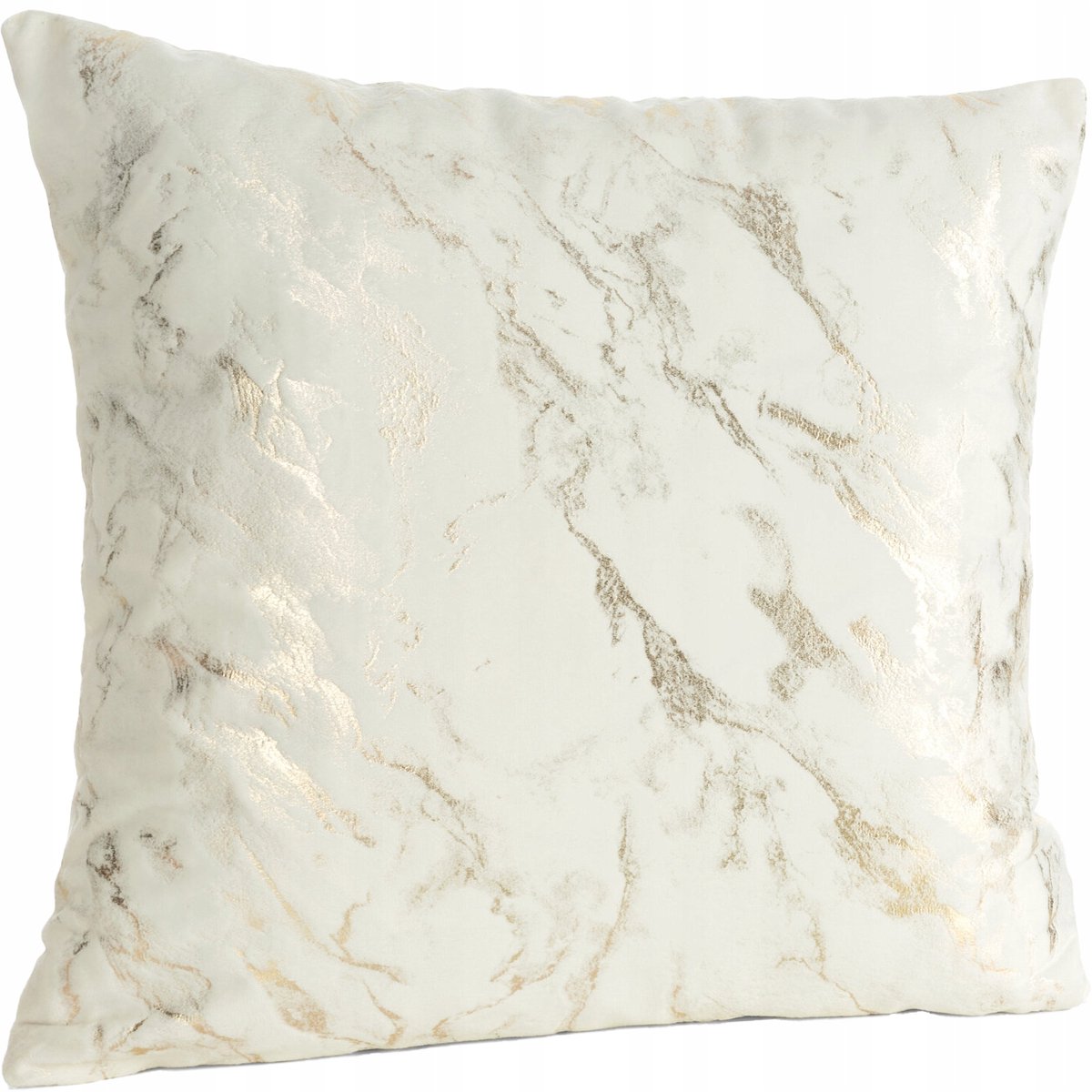 Decoratieve Kussenhoes 45x45cm - Zacht Velours met Gouden Marmerprint