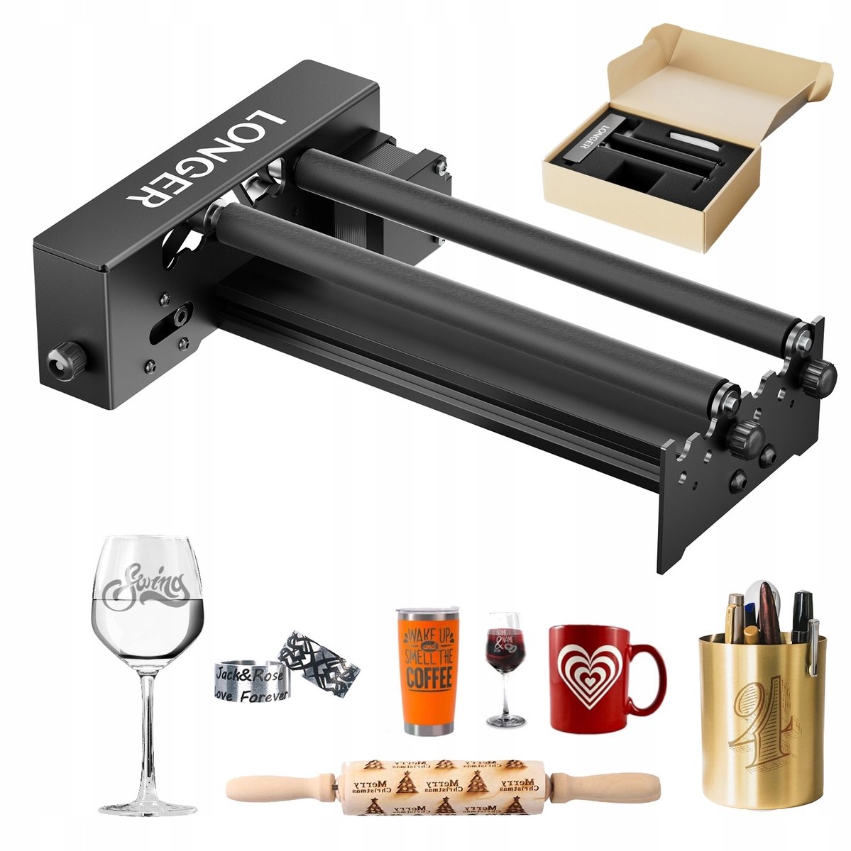 LONGER Laser Roterende Y-as voor Ronde Objecten te Graveren - Compatibel met LONGER RAY5-serie
