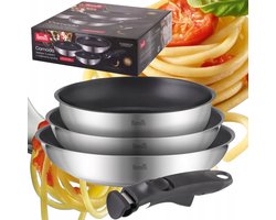 Berretti Comodo Pannenset 20/24/28cm met titanium antiaanbaklaag en afneembaar handvat
