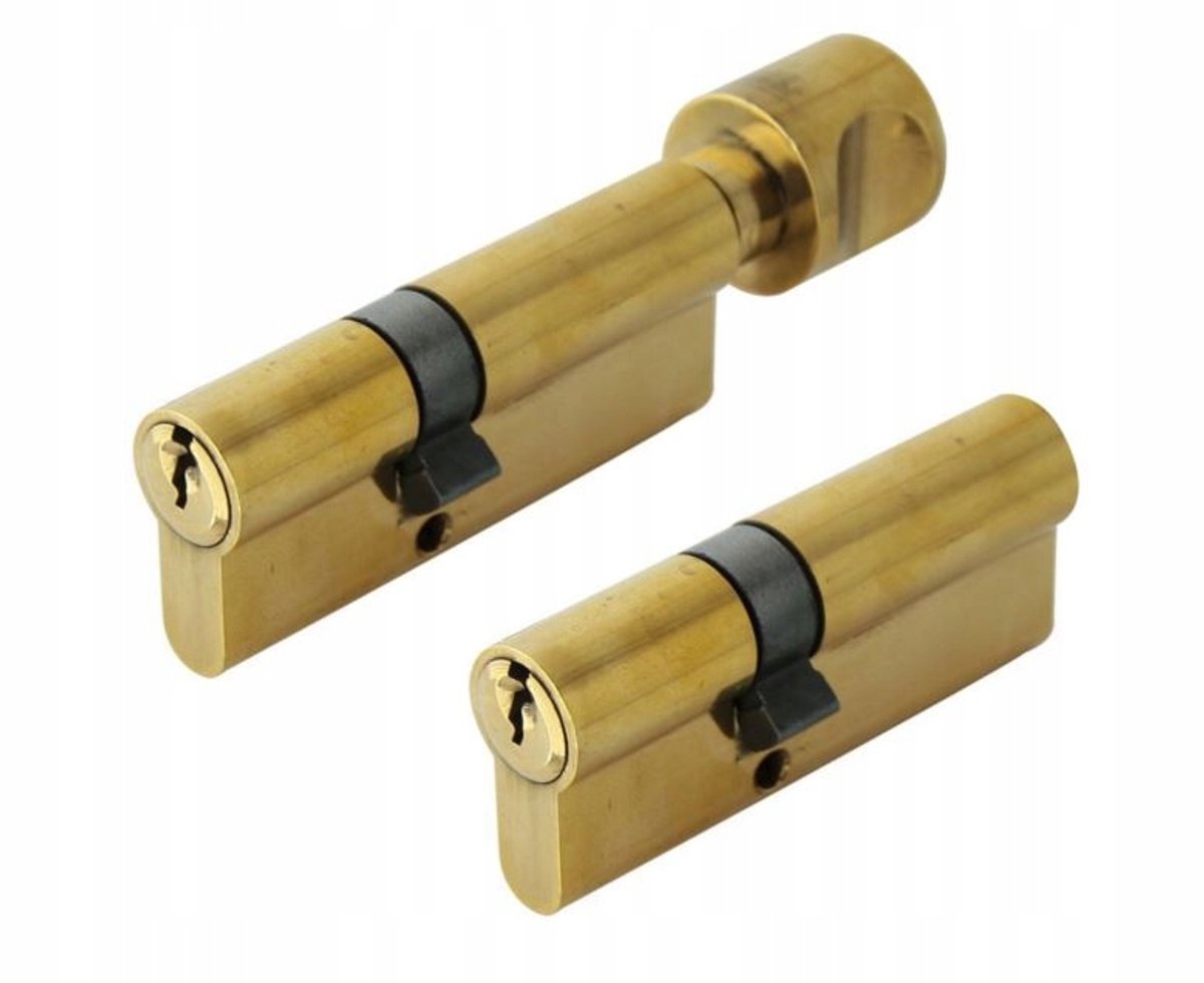 Domino Cilinderslot 31/51-31/51mm Messing met Knop, 3 Sleutels