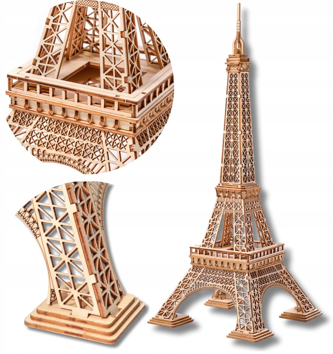 Houten 3D Eiffeltoren Puzzel - Educatief Speelgoed & Decoratie