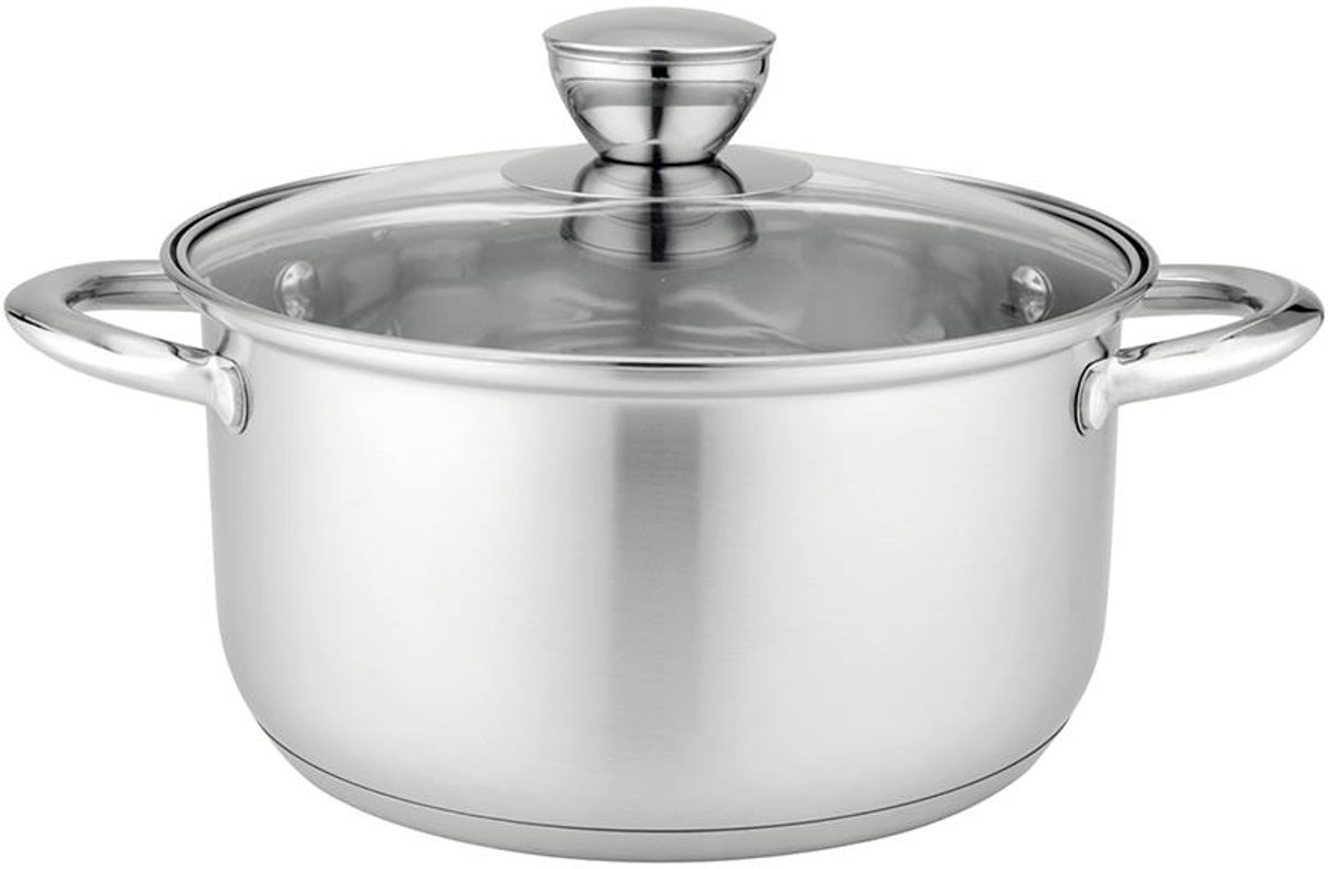 Florina Matteo RVS Pan 4,4L met Deksel - 22cm - Geschikt voor Inductie