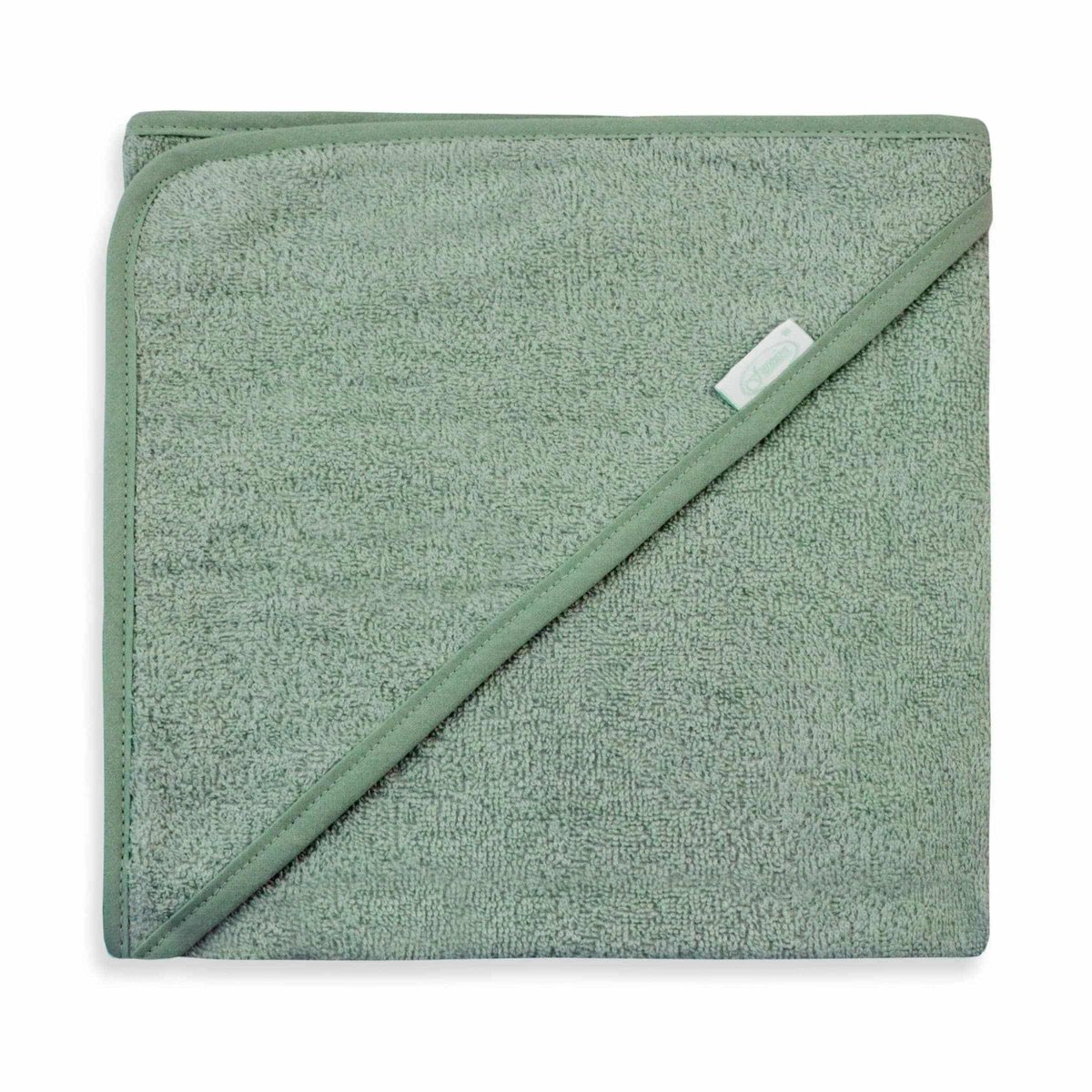 Badcape stone green met naam geborduurd