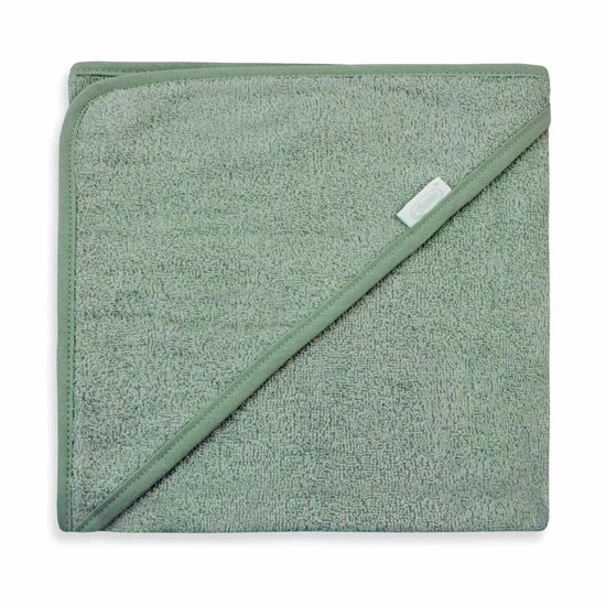 Gepersonaliseerde badcape stone green met naam geborduurd — afbeelding 3