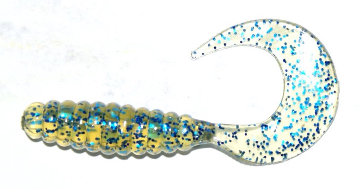 Mann's Twister 40mm - 2 stuks, Transparant met Blauwe Glitter
