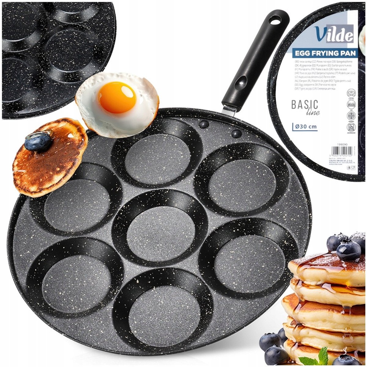 Granieten Koekenpan voor 7 Eieren/Pannenkoeken - BASIC LINE 30cm