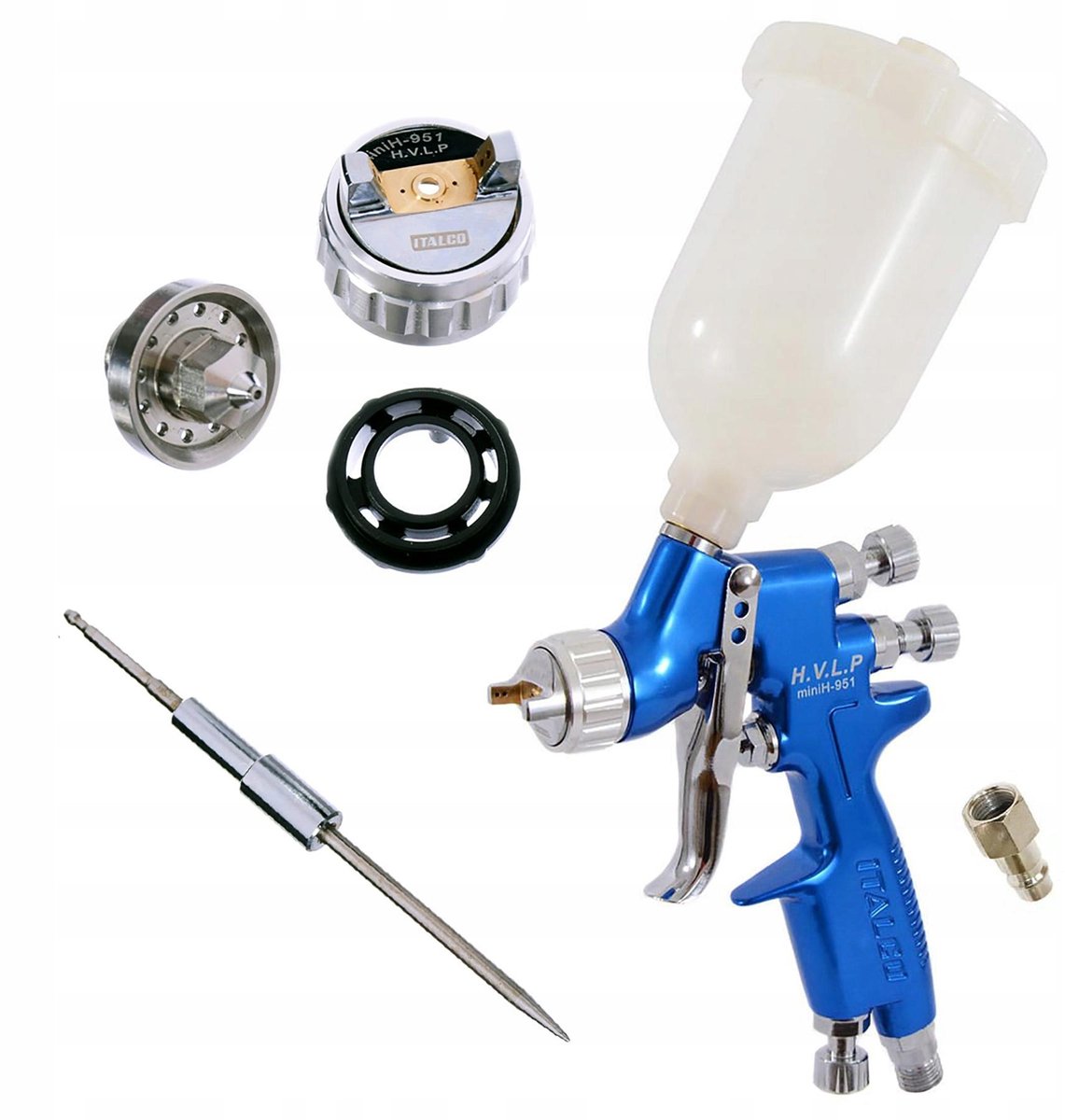 Minispuitpistool HVLP H-951 0,8 + 1,2 mm tank van 250 ml