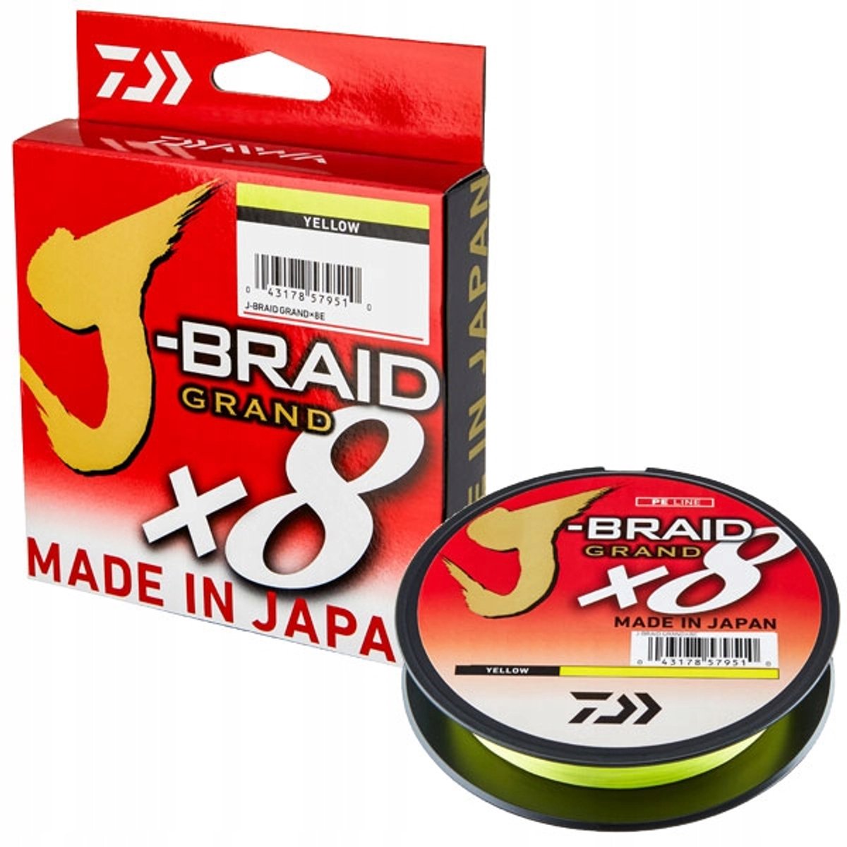 Daiwa J-Braid Grand X8 Vislijn Chartreuse - 0.10mm 135m
