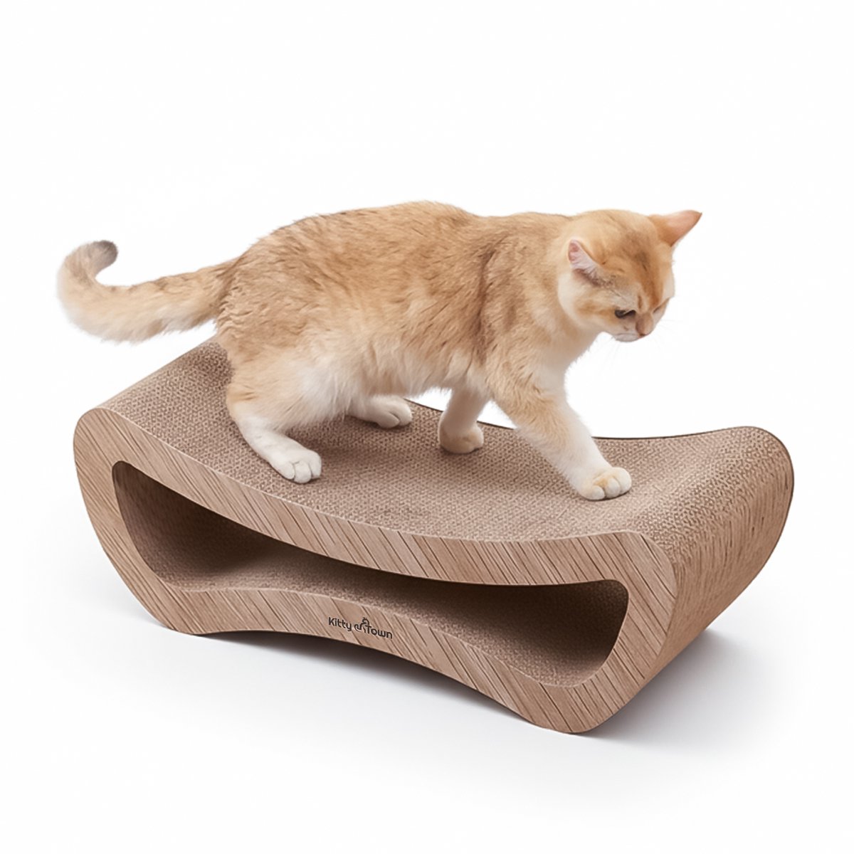Kitty Town Leo Medium - Krabkarton Sofa Licht Eiken
