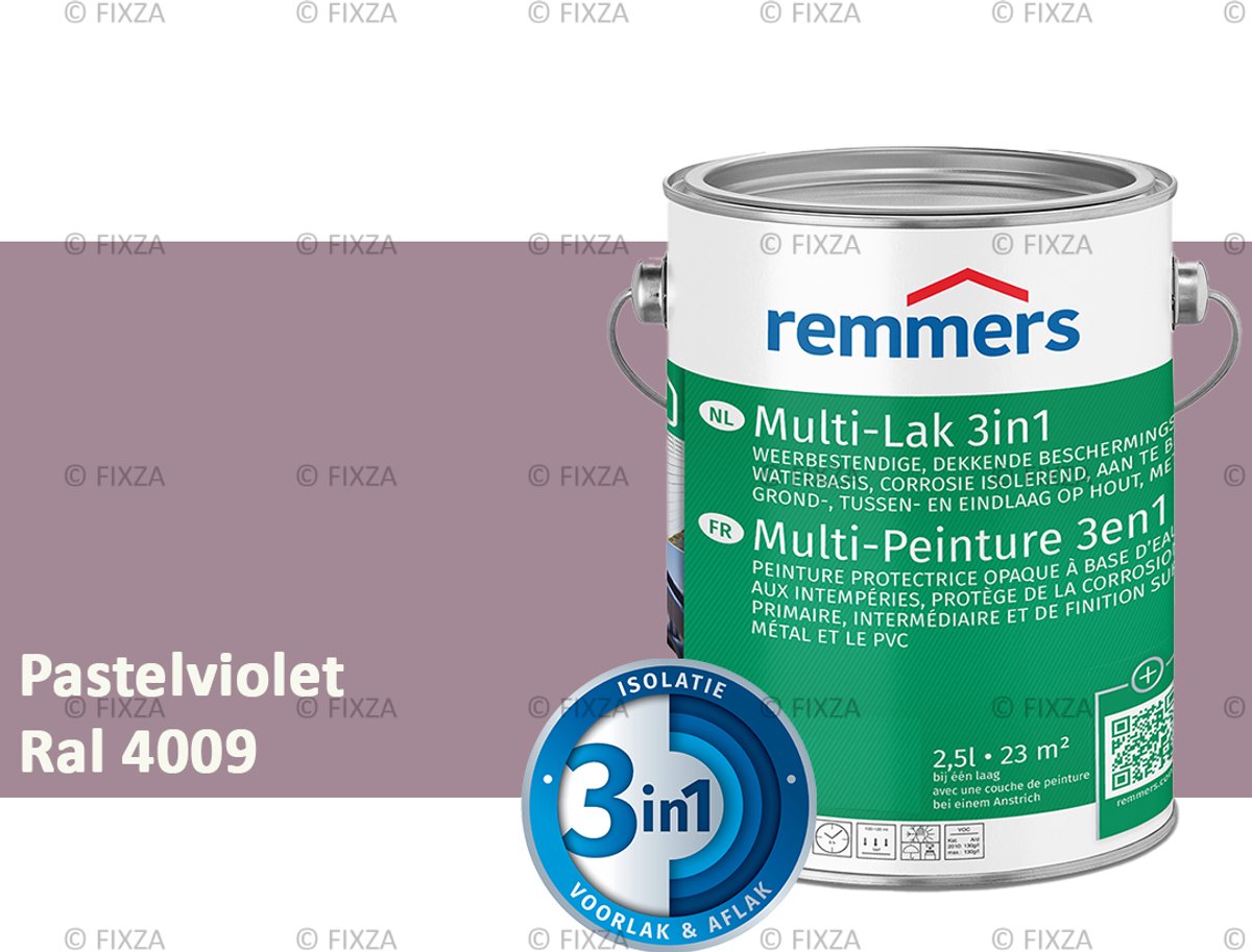 Remmers Multi-Lak 3in1 Pastelviolet – 2,5 Liter - lakverf voor Hout, Metaal en Kunststof