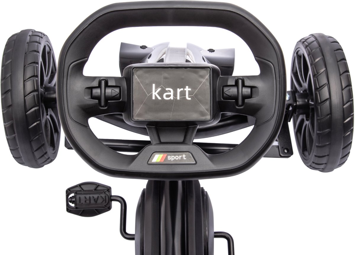HOMCOM Trapauto Go-Kart Kunststof, Metaal 100L x 58B x 58,5H cm Zwart — afbeelding 2