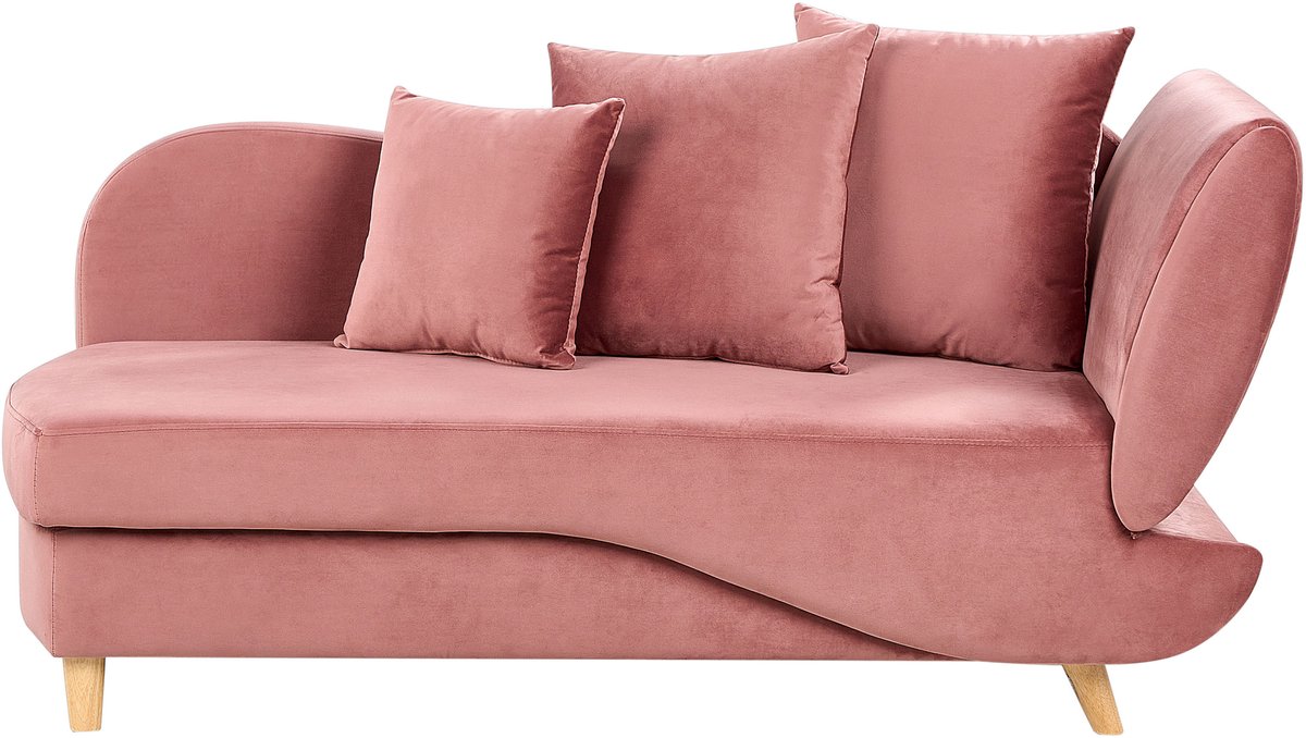 BELIANI MERI II - Chaise longue - Roze - Rechterzijde - Fluweel
