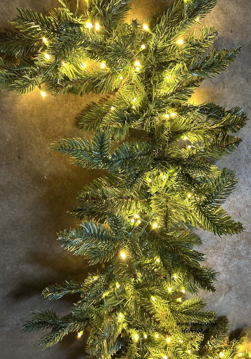 Kerst guirlande met verlichting - 2.70 mtr - groen - 300 lamp - kerstslinger - kerstdecoratie - groen – foto 4