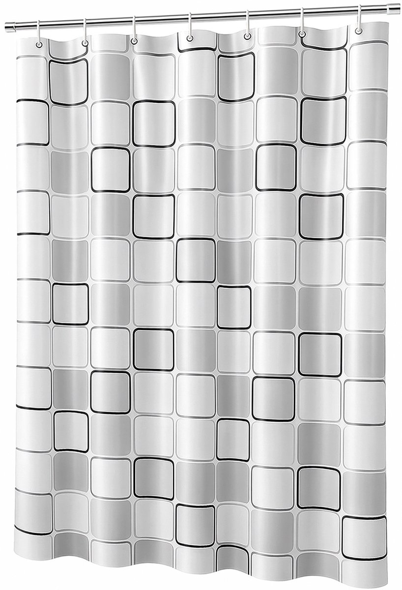 VAIVE Douchegordijn Anti Schimmel 180x200 cm – Douchegordijnen – Waterdicht - Inclusief ringen