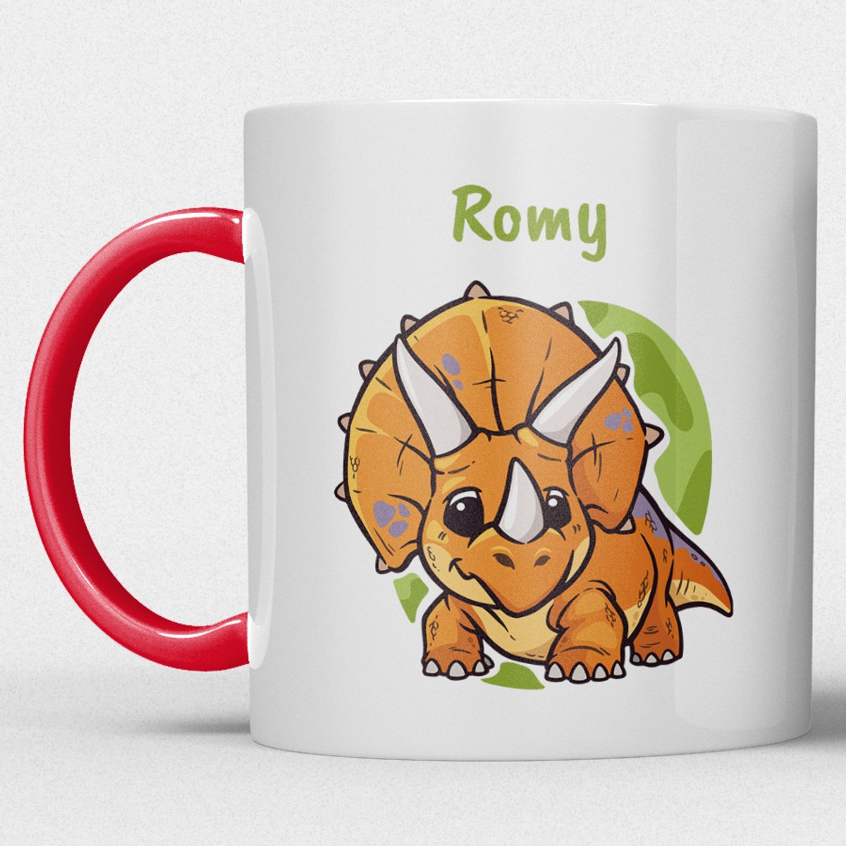 kindermok\kinderbeker | gepersonaliseerd met naam | met dino/dinosaurus | rood | Schattige illustraties