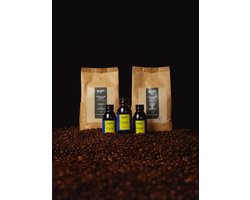 Georgie's Morning Mix - Proefpakket Koffiebonen en Cold Brew Koffie Proefpakket - 2x500g (koffiebonen 1kg) & 3x125ml (3 stuks Cold Brew Koffie) - Signature Blend - Krachtig & Chocoladeachtig - Mix van Cold Drip Koffie en Premium RFA Koffiebonen