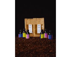 Georgie's Cold Brew & Beans - Proefpakket Koffiebonen en Cold Brew Koffie Proefpakket - 2x500g Arabica Blend Koffiebonen en 6x125ml (Mix van 6 stuks Cold Brew Koffie) - Mix van Cold Drip Koffie en Premium RFA Koffiebonen